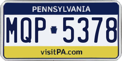 PA license plate MQP5378