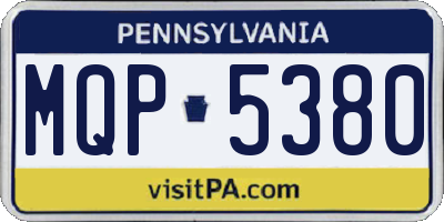 PA license plate MQP5380