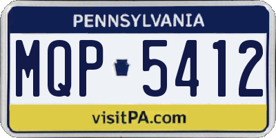 PA license plate MQP5412