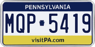 PA license plate MQP5419