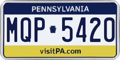 PA license plate MQP5420
