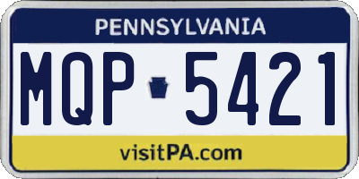 PA license plate MQP5421