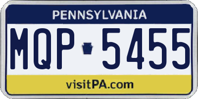 PA license plate MQP5455