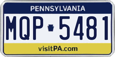 PA license plate MQP5481
