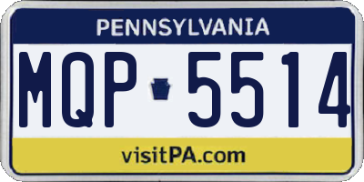 PA license plate MQP5514