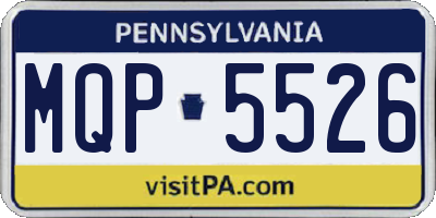 PA license plate MQP5526