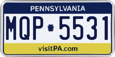 PA license plate MQP5531