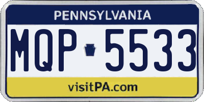 PA license plate MQP5533
