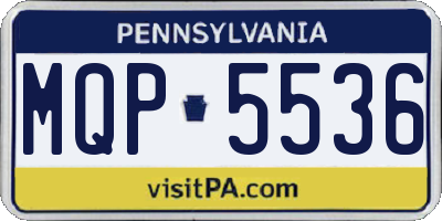 PA license plate MQP5536