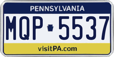 PA license plate MQP5537