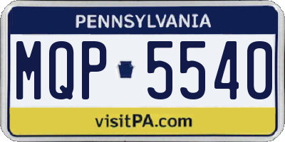 PA license plate MQP5540