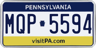 PA license plate MQP5594