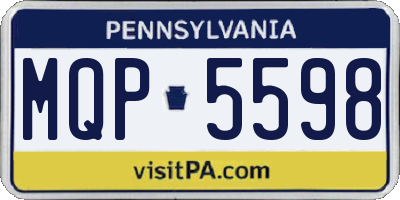 PA license plate MQP5598
