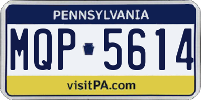 PA license plate MQP5614