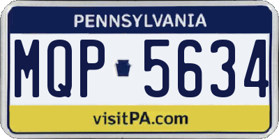PA license plate MQP5634