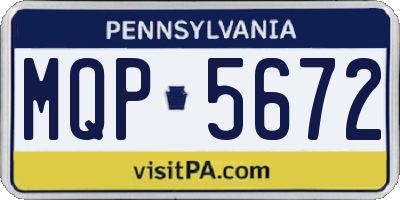 PA license plate MQP5672