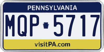 PA license plate MQP5717