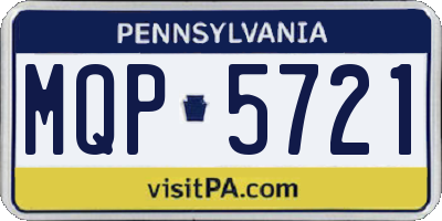PA license plate MQP5721
