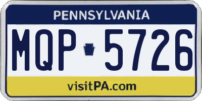 PA license plate MQP5726