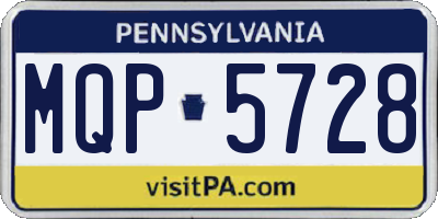 PA license plate MQP5728