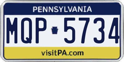 PA license plate MQP5734
