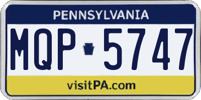 PA license plate MQP5747