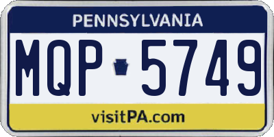 PA license plate MQP5749