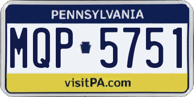 PA license plate MQP5751