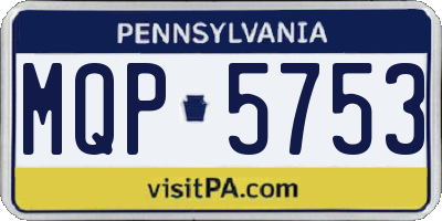 PA license plate MQP5753