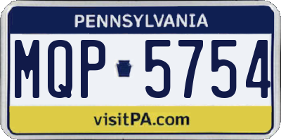 PA license plate MQP5754