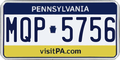 PA license plate MQP5756