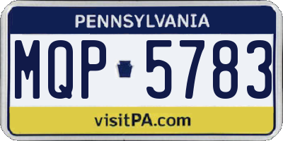 PA license plate MQP5783