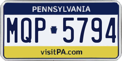 PA license plate MQP5794