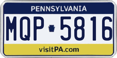 PA license plate MQP5816
