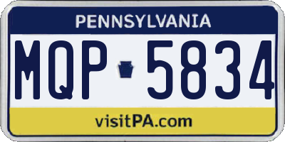 PA license plate MQP5834