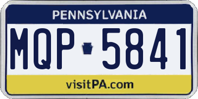 PA license plate MQP5841