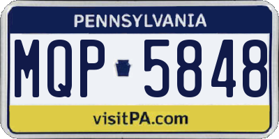 PA license plate MQP5848