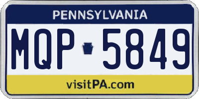PA license plate MQP5849