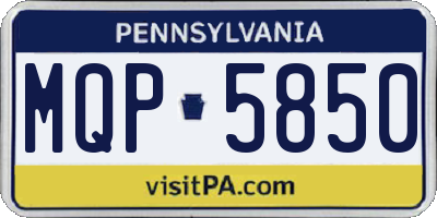 PA license plate MQP5850