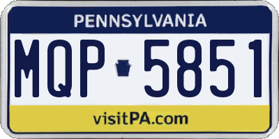 PA license plate MQP5851