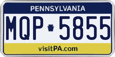 PA license plate MQP5855