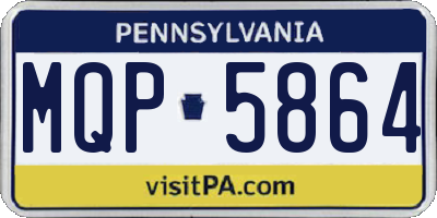 PA license plate MQP5864
