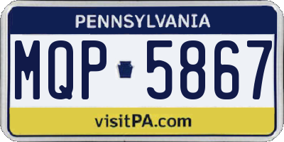 PA license plate MQP5867