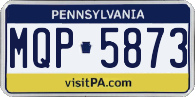 PA license plate MQP5873