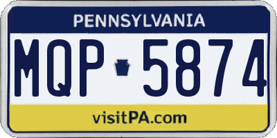 PA license plate MQP5874