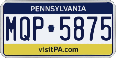 PA license plate MQP5875