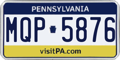 PA license plate MQP5876