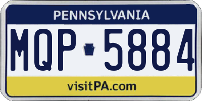 PA license plate MQP5884