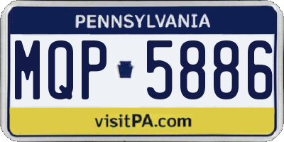 PA license plate MQP5886