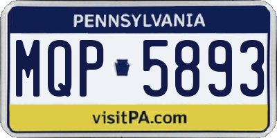 PA license plate MQP5893